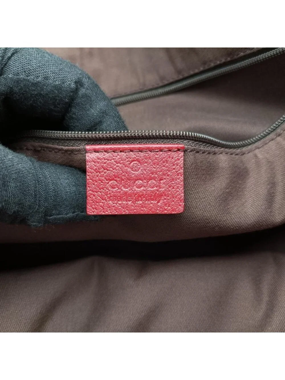 Gucci GG Supreme Beige Red Canvas Leather Handbag